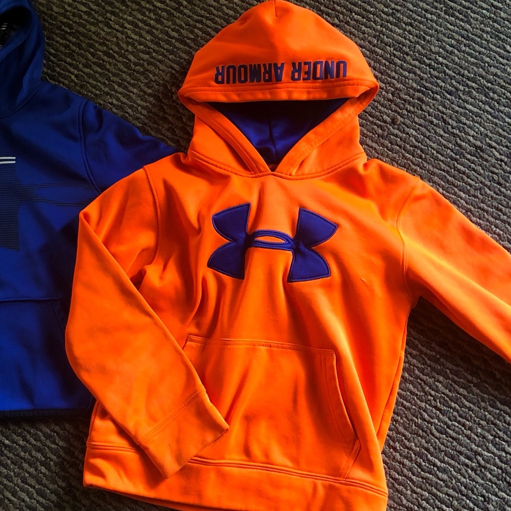 UA size 7 orange and blue hoodie
